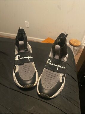 Champion Black and Gray Slip-On Trainer